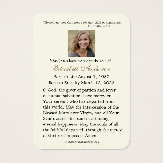 Jezus Religieuze Christelijke begrafenis Heilige K Visitekaartje (Achterkant)