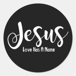 Jezus Religieuze Liefde Heeft Een Naam Ronde Sticker
