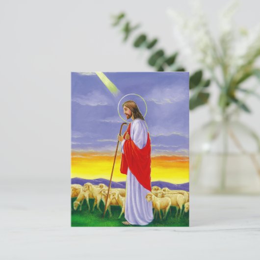 Jezus, religieuze paaskaart feestdagenkaart (Staand voorkant)