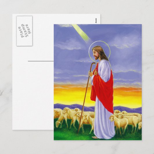 Jezus, religieuze paaskaart feestdagenkaart (Voorkant / Achterkant)