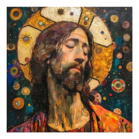 Jezus. Religieuze symboliek Foto Afdruk (Voorkant)
