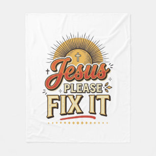 Jezus, repareer het alsjeblieft Vintage christelij Fleece Deken
