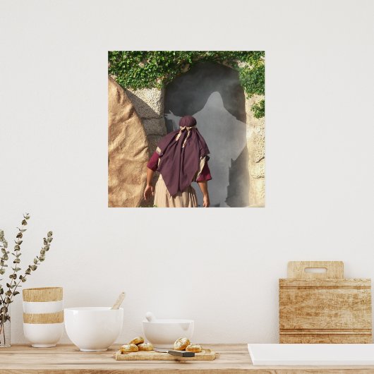 Jezus reurrectie van de Tomb Paaskunst Poster (Keuken)