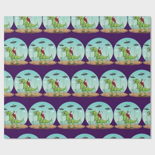 Jezus Rijden Een Dinosaurus Grappige Bigfoot UFO A Cadeaupapier (Vlak)