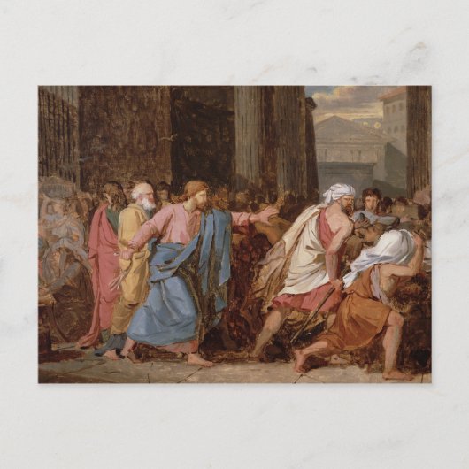 Jezus Rijdt de Merchants van de tempel Briefkaart (Voorkant)