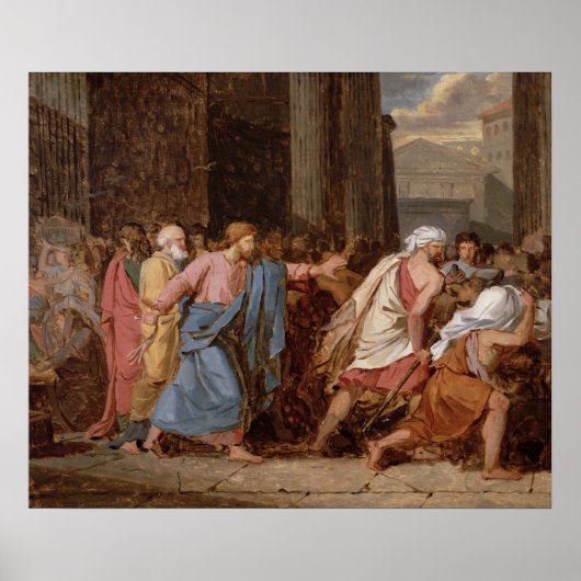 Jezus Rijdt de Merchants van de tempel Poster (Voorkant)