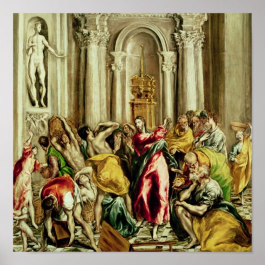 Jezus Rijdt de Merchants van de tempel Poster (Voorkant)