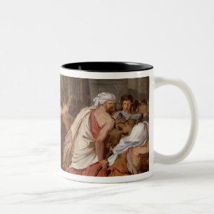 Jezus Rijdt de Merchants van de tempel Tweekleurige Koffiemok