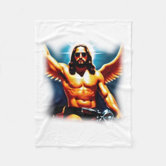 Jezus rijdt fleece deken (Voorkant)