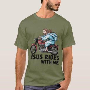 Jezus rijdt met mij op t-shirt