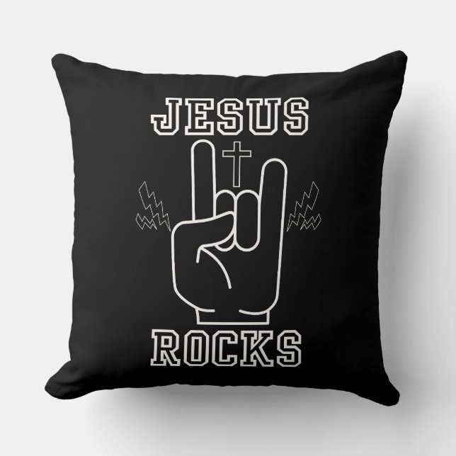 Jezus Rocks Bijbels Festival Kussen (Voorkant)