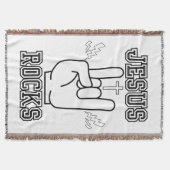 Jezus Rocks Bijbels Festival W/B Deken (Voorkant)