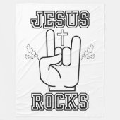 Jezus Rocks Bijbels Festival W/B Fleece Deken (Voorkant)