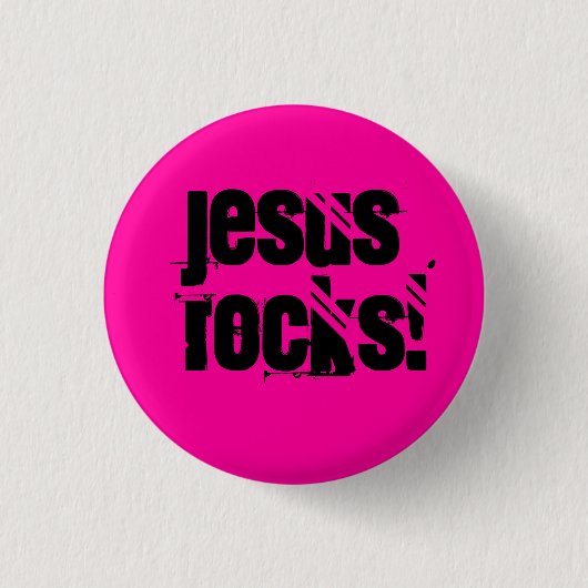 Jezus Rocks! - Gepersonaliseerd Ronde Button 3,2 Cm (Voorkant)