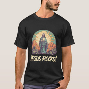 Jezus Rocks Muzikant Rocker Christus T-shirt