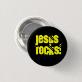 Jezus Rocks! Ronde Button 3,2 Cm (Voorkant /achterkant)