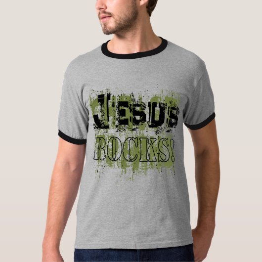 Jezus Rocks! T-shirts (Voorkant)