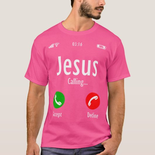 Jezus roept - Christelijk T T-shirt (Voorkant)