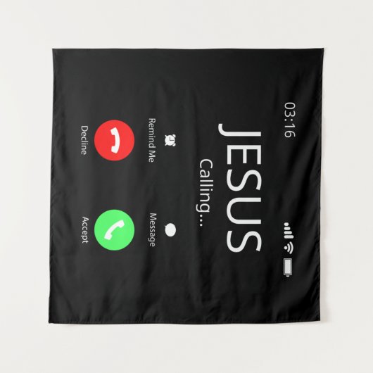 Jezus roept - Christelijk Wandkleed (Voorkant (horizontaal))