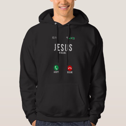 Jezus roept - Jezus roept dat ik weg moet Hoodie (Voorkant)