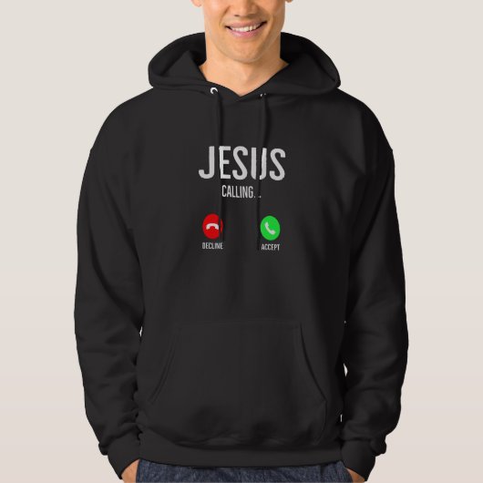 Jezus roept mobiele telefoon Christelijke nummers Hoodie (Voorkant)