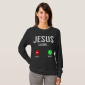 Jezus roept mobiele telefoon Christelijke nummers T-shirt (Voorkant volledig)