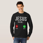 Jezus roept mobiele telefoon Christelijke nummers T-shirt (Voorkant volledig)