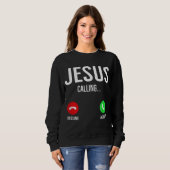 Jezus roept mobiele telefoon Christelijke nummers Trui (Voorkant volledig)