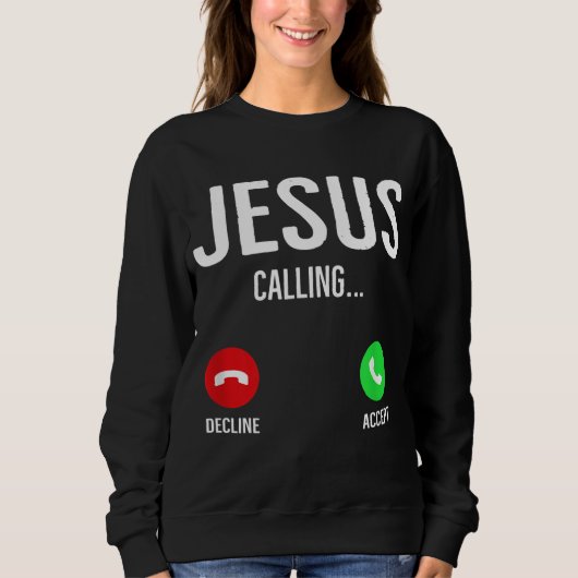 Jezus roept mobiele telefoon Christelijke nummers Trui (Voorkant)