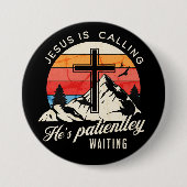 Jezus roept ronde button 7,6 cm (Voorkant)
