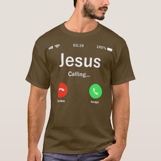 Jezus roept vanuit de hemel Christelijk leven T-shirt (Voorkant)