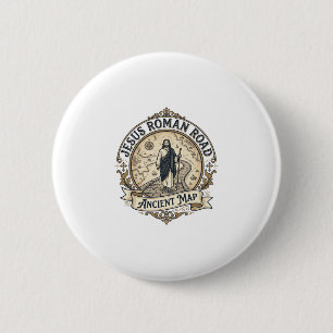 Jezus Romeinse Weg Oude Kaart Jezus Romeinse Weg O Ronde Button 5,7 Cm