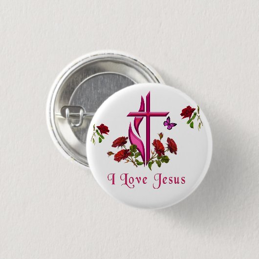 Jezus Ronde Button 3,2 Cm (Voorkant /achterkant)