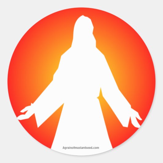 Jezus Ronde Sticker (Voorkant)