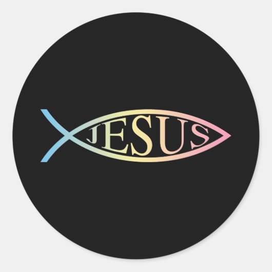 Jezus Ronde Sticker (Voorkant)