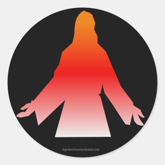 Jezus Ronde Sticker (Voorkant)