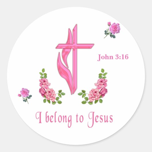 Jezus Ronde Sticker (Voorkant)