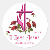 Jezus Ronde Sticker (Voorkant)