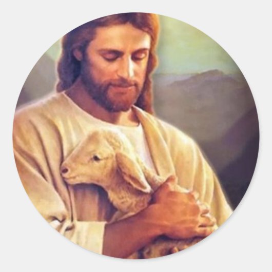 Jezus Ronde Sticker (Voorkant)