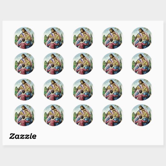 Jezus Ronde Sticker (Vel)