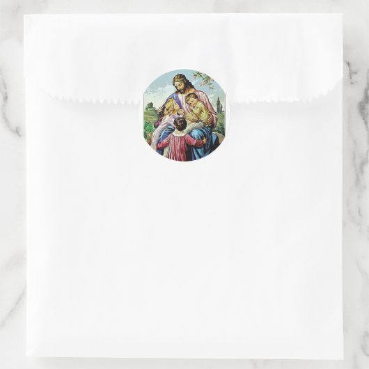 Jezus Ronde Sticker (Tas)
