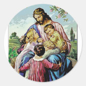 Jezus Ronde Sticker (Voorkant)