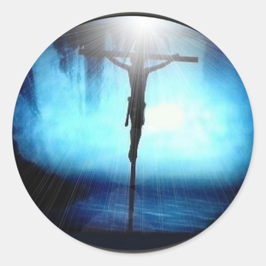 Jezus Ronde Sticker (Voorkant)