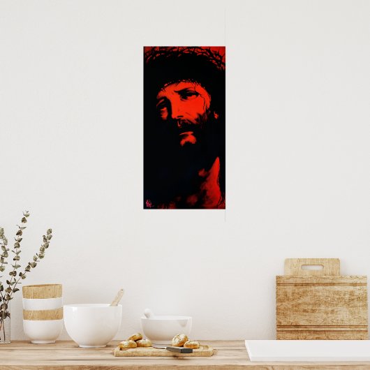 Jezus "rood" Christus Poster (Keuken)