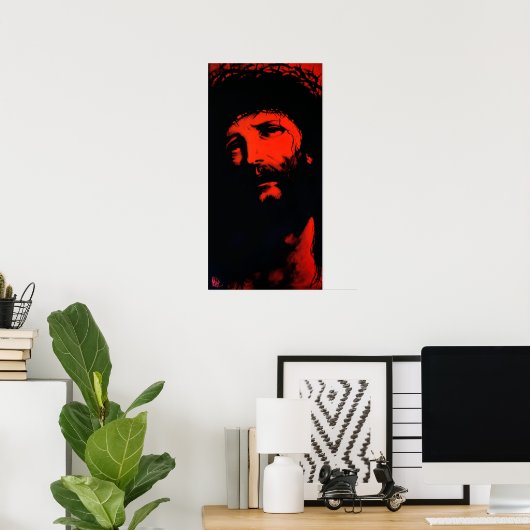 Jezus "rood" Christus Poster (Thuiskantoor)