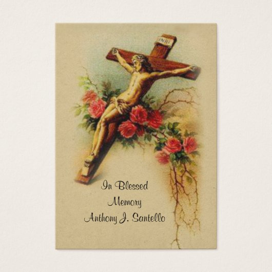 Jezus Rozen Katholieke begrafenis Memorial Heilige Visitekaartje (Voorkant)