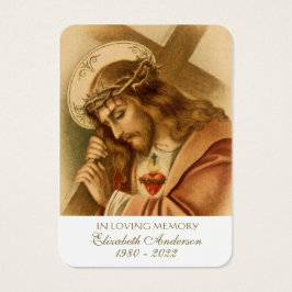 Jezus Sacred Heart, katholieke begrafenis Heilige  Visitekaartje