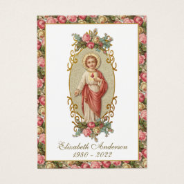Jezus Sacred Heart, katholieke begrafenis Heilige  Visitekaartje