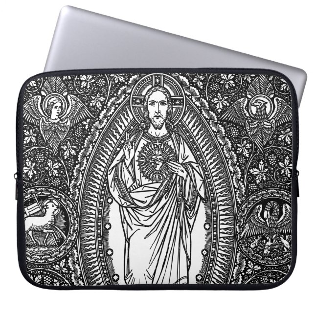 Jezus Sacred Heart laptophoes Laptop Sleeve (Voorkant)