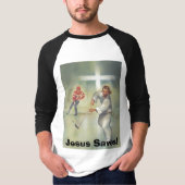 Jezus Saves, jesockey-speler. T-shirt (Voorkant)